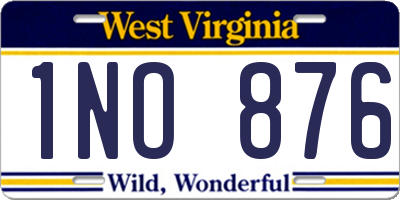 WV license plate 1NO876