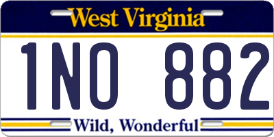 WV license plate 1NO882