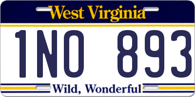 WV license plate 1NO893