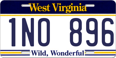WV license plate 1NO896
