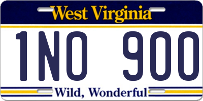 WV license plate 1NO900