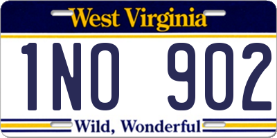 WV license plate 1NO902
