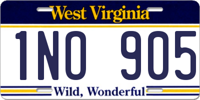 WV license plate 1NO905