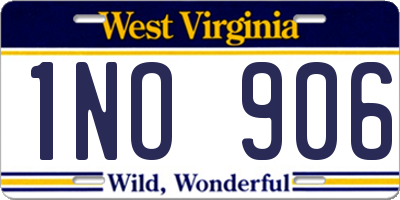 WV license plate 1NO906