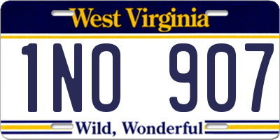 WV license plate 1NO907