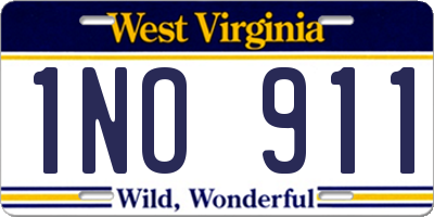 WV license plate 1NO911