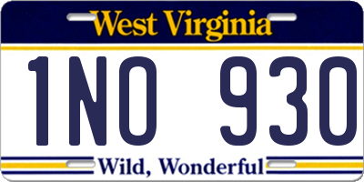 WV license plate 1NO930