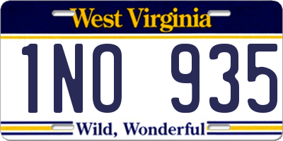 WV license plate 1NO935