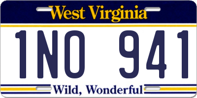 WV license plate 1NO941