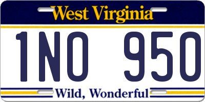 WV license plate 1NO950