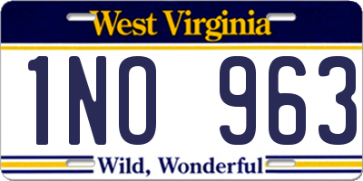 WV license plate 1NO963