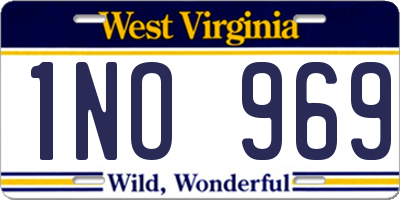 WV license plate 1NO969