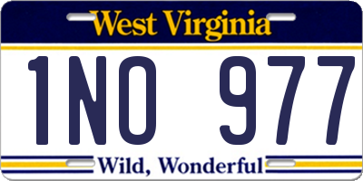WV license plate 1NO977