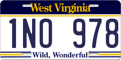 WV license plate 1NO978