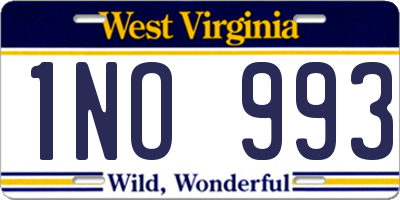 WV license plate 1NO993