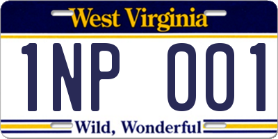 WV license plate 1NP001