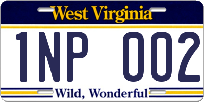 WV license plate 1NP002