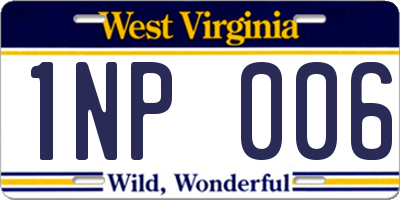 WV license plate 1NP006