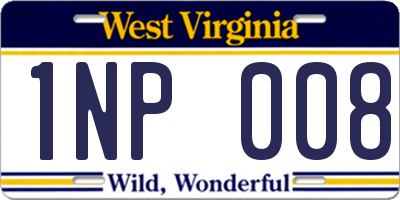 WV license plate 1NP008