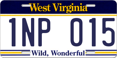 WV license plate 1NP015