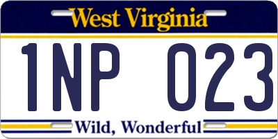 WV license plate 1NP023
