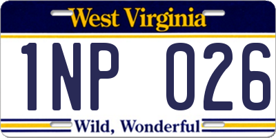 WV license plate 1NP026