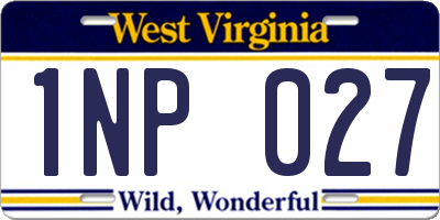 WV license plate 1NP027