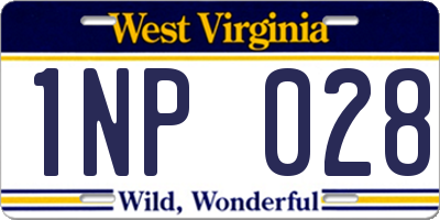 WV license plate 1NP028