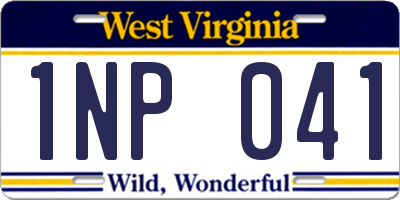 WV license plate 1NP041