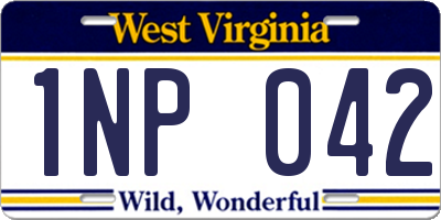 WV license plate 1NP042