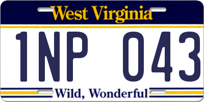 WV license plate 1NP043