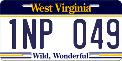 WV license plate 1NP049