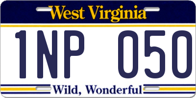 WV license plate 1NP050