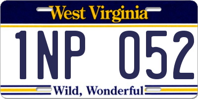 WV license plate 1NP052