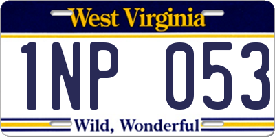WV license plate 1NP053