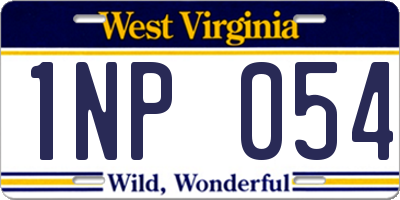 WV license plate 1NP054
