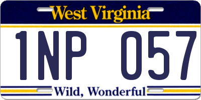 WV license plate 1NP057