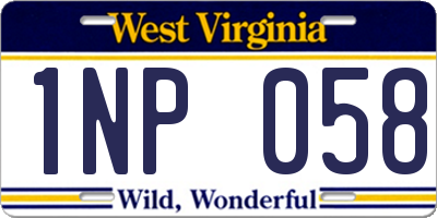 WV license plate 1NP058