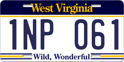 WV license plate 1NP061
