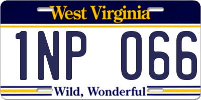 WV license plate 1NP066