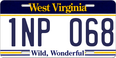 WV license plate 1NP068