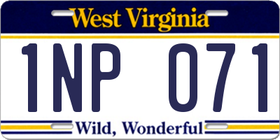 WV license plate 1NP071