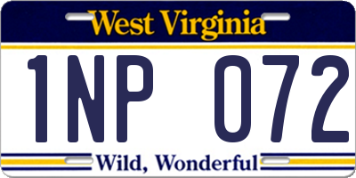 WV license plate 1NP072