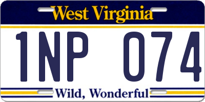 WV license plate 1NP074