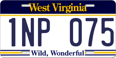 WV license plate 1NP075