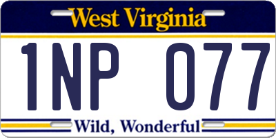 WV license plate 1NP077