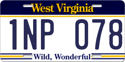 WV license plate 1NP078