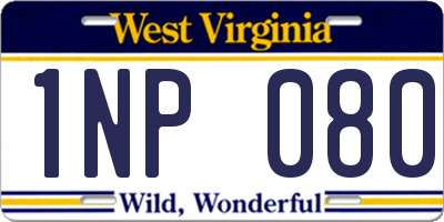 WV license plate 1NP080