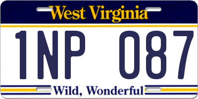 WV license plate 1NP087
