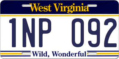 WV license plate 1NP092